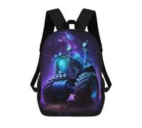 sinyumoney 17 Inch Galactic Tractor Lights-3 Backpack, Children's Backpack, Student School Bag Bookbag Rucksack, 3D Printed for Boys Girls