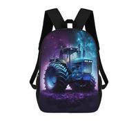 sinyumoney 17 Inch Galactic Tractor Lights-4 Backpack Kids School Backpack 3D Printed Fashion School Bag for Boys Elementary And Middle School Student