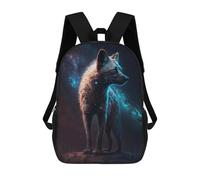 sinyumoney 17 Inch Galactic Wolf Majesty Casual Daypack Backpacks for Girls Boys High College Knapsack Travel Laptop Rucksack College Bookbag