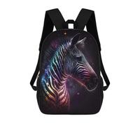 sinyumoney 17 Inch Galactic Zebra Art Print -1 Backpack, Children's Backpack, Student School Bag Bookbag Rucksack, 3D Printed for Boys Girls