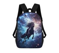 sinyumoney 17 Inch Galaxy Horse Art Backpacks Kids School Backpack School Bag 3D Printed for Boys Elementary And Middle School Students
