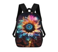 sinyumoney 17 Inch Galaxy SunFlower Cosmic Backpack 3D Printed Children's School Backpack for Kids High Capacity Travel Rucksacks Book Bags Kids School Bag Back Pack