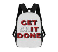 sinyumoney 17 Inch Get Shit Done Backpack with Pocket 3D Printed Travel Rucksacks Book Bags Kids School Bag