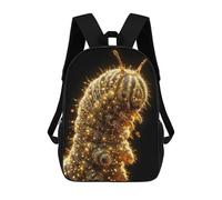 sinyumoney 17 Inch Glowing Caterpillar on Black Background Backpacks Kids School Backpack School Bag 3D Printed for Boys Elementary And Middle School Students