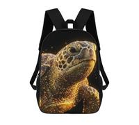 sinyumoney 17 Inch Glowing Sea Turtle Portrait Backpack Kids School Backpack 3D Printed Fashion School Bag for Boys Elementary And Middle School Student