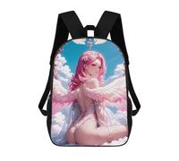 sinyumoney 17 Inch Godly Angel Anime Girl Backpack with Pocket 3D Printed Travel Rucksacks Book Bags Kids School Bag