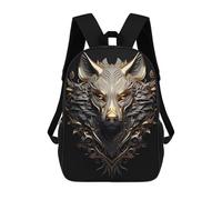 sinyumoney 17 Inch Golden Fox Surreal 3D Backpacks Kids School Backpack School Bag 3D Printed for Boys Elementary And Middle School Students