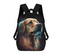 sinyumoney 17 Inch Golden Retriever Galaxy Art Print Backpack, Children's Backpack, Student School Bag Bookbag Rucksack, 3D Printed for Boys Girls