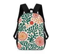 sinyumoney 17 Inch Green Matisse Cut Outs Backpack, Children's Backpack, Student School Bag Bookbag Rucksack, 3D Printed for Boys Girls