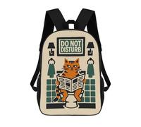 sinyumoney 17 Inch Grumpy Cat Reading Newspaper on Toilet Casual Daypack Backpacks for Girls Boys High College Knapsack Travel Laptop Rucksack College Bookbag