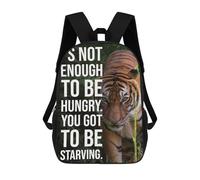 sinyumoney 17 Inch Hungry Vs Starving Backpacks Kids School Backpack School Bag 3D Printed for Boys Elementary And Middle School Students