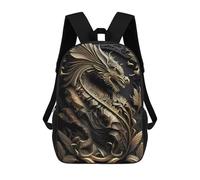 sinyumoney 17 Inch Imperial Dragon Lord Backpack, Children's Backpack, Student School Bag Bookbag Rucksack, 3D Printed for Boys Girls