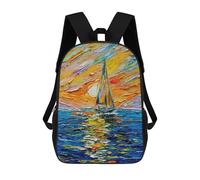 sinyumoney 17 Inch In The Wake of A Dream Backpacks Kids School Backpack School Bag 3D Printed for Boys Elementary And Middle School Students