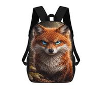 sinyumoney 17 Inch Intense Fox Portrait with Blue Eyes Backpack 3D Printed Children's School Backpack for Kids High Capacity Travel Rucksacks Book Bags Kids School Bag Back Pack