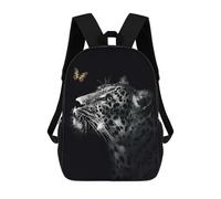 sinyumoney 17 Inch Jaguar with Butterfly Casual Daypack Backpacks for Girls Boys High College Knapsack Travel Laptop Rucksack College Bookbag