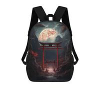 sinyumoney 17 Inch Japanese Fantasy Gate Backpack with Pocket 3D Printed Travel Rucksacks Book Bags Kids School Bag