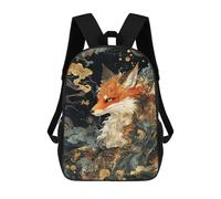 sinyumoney 17 Inch Japanese Kitsunes Gaze Backpack with Pocket 3D Printed Travel Rucksacks Book Bags Kids School Bag
