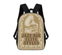 sinyumoney 17 Inch Jazz Age Elite Styles Art Deco Casual Daypack Backpacks for Girls Boys High College Knapsack Travel Laptop Rucksack College Bookbag