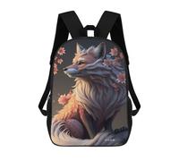 sinyumoney 17 Inch Kitsune Fox Japanese Style Backpacks Kids School Backpack School Bag 3D Printed for Boys Elementary And Middle School Students