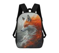 sinyumoney 17 Inch Kitsune Red Fox Backpack, Children's Backpack, Student School Bag Bookbag Rucksack, 3D Printed for Boys Girls
