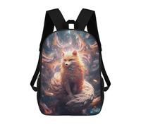sinyumoney 17 Inch Kitsune Zen Fox Spirit Backpacks Kids School Backpack School Bag 3D Printed School Bag for Boys Elementary And Middle School Students