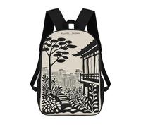 sinyumoney 17 Inch Kyoto, Japan Illustration Backpacks Kids School Backpack School Bag 3D Printed for Boys Elementary And Middle School Students
