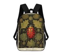 sinyumoney 17 Inch Ladybug William Morris Casual Daypack Backpacks for Girls Boys High College Knapsack Travel Laptop Rucksack College Bookbag