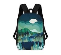 sinyumoney 17 Inch Lakeside Reflection Backpack, Children's Backpack, Student School Bag Bookbag Rucksack, 3D Printed for Boys Girls