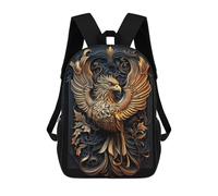 sinyumoney 17 Inch Legendary Golden Phoenix Backpacks Kids School Backpack School Bag 3D Printed School Bag for Boys Elementary And Middle School Students