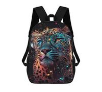 sinyumoney 17 Inch Leopard Glasses Fashion Artwork Backpacks Kids School Backpack School Bag 3D Printed for Boys Elementary And Middle School Students
