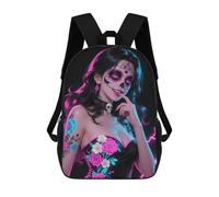 sinyumoney 17 Inch Lilith - Seductive Beauty With Pink Eyes And Black Hair Backpack 3D Printed Children's School Backpack for Kids High Capacity Travel Rucksacks Book Bags Kids School Bag Back Pack