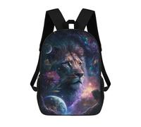 sinyumoney 17 Inch Lion in Space Fantasy Art Backpack 3D Printed Children's School Backpack for Kids High Capacity Travel Rucksacks Book Bags Kids School Bag Back Pack