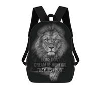sinyumoney 17 Inch Lions Just Hunt Vs Dream Backpacks Kids School Backpack School Bag 3D Printed for Boys Elementary And Middle School Students