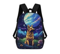 sinyumoney 17 Inch Lunar Lookout Backpack Kids School Backpack 3D Printed Fashion School Bag for Boys Elementary And Middle School Student