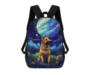 sinyumoney 17 Inch Lunar Lookout Backpack Kids School Backpack 3D Printed Fashion School Bag for Boys Elementary And Middle School Student