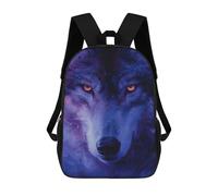 sinyumoney 17 Inch Magical Wolf Portrait Backpack, Children's Backpack, Student School Bag Bookbag Rucksack, 3D Printed for Boys Girls