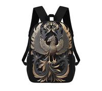 sinyumoney 17 Inch Majestic Golden Phoenix Backpacks Kids School Backpack School Bag 3D Printed for Boys Elementary And Middle School Students