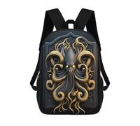 sinyumoney 17 Inch Majestic Kraken Art Deco Backpacks Kids School Backpack School Bag 3D Printed for Boys Elementary And Middle School Students