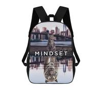 sinyumoney 17 Inch Mindset Is Everything Cat School Backpack School Bags for Girls Boys Backpack with Pocket Fashion School Bag Kids Backpack