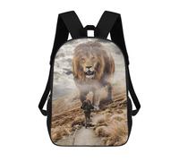 sinyumoney 17 Inch Mindset Lion Vs Man Backpacks Kids School Backpack School Bag 3D Printed for Boys Elementary And Middle School Students