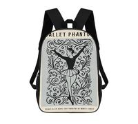 sinyumoney 17 Inch Monte Carlo Ballet Fest Backpacks Kids School Backpack School Bag 3D Printed School Bag for Boys Elementary And Middle School Students