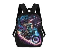 sinyumoney 17 Inch Motorcycle Galaxy Ride Casual Daypack Backpacks for Girls Boys High College Knapsack Travel Laptop Rucksack College Bookbag
