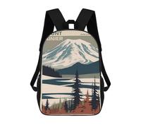 sinyumoney 17 Inch Mount Rainier National Prk Backpacks Kids School Backpack School Bag 3D Printed for Boys Elementary And Middle School Students