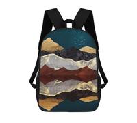 sinyumoney 17 Inch Mountain Peak Reflection Backpacks Kids School Backpack School Bag 3D Printed for Boys Elementary And Middle School Students