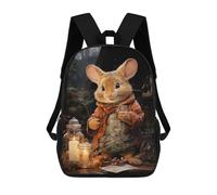 sinyumoney 17 Inch Mouse with Jar And Candles Casual Daypack Backpacks for Girls Boys High College Knapsack Travel Laptop Rucksack College Bookbag