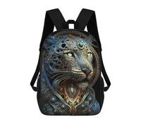sinyumoney 17 Inch Mystical Astrology Leopard Backpack with Pocket 3D Printed Travel Rucksacks Book Bags Kids School Bag