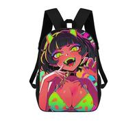 sinyumoney 17 Inch Neon Devil Girl with Bikini Top Backpack, Children's Backpack, Student School Bag Bookbag Rucksack, 3D Printed for Boys Girls