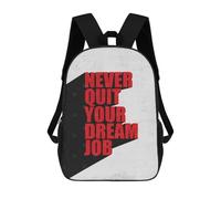 sinyumoney 17 Inch Never Quit School Backpack School Bags for Girls Boys Backpack with Pocket Fashion School Bag Kids Backpack