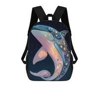 sinyumoney 17 Inch Ornate Dolphin in Space School Backpack School Bags for Girls Boys Backpack with Pocket Fashion School Bag Kids Backpack