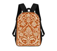 sinyumoney 17 Inch Ornate Floral Pattern Backpacks Kids School Backpack School Bag 3D Printed School Bag for Boys Elementary And Middle School Students